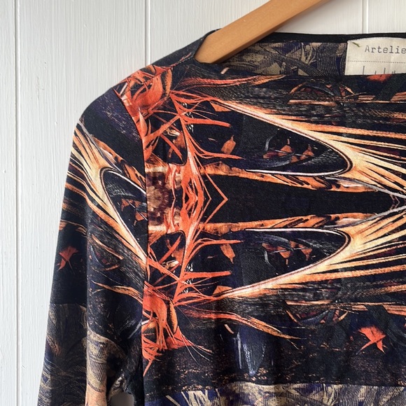 Artelier Nicole Miller Long Sleeve Patterned Dress - Picture 6 of 11